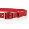 Ceinture rouge en cuir, avec boucle en laiton "Sylvie"