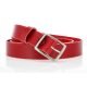 Ceinture rouge en cuir, avec boucle en laiton "Sylvie"