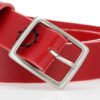 Ceinture rouge en cuir, avec boucle en laiton "Sylvie"