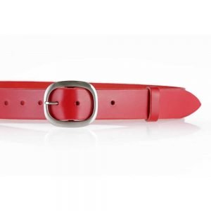 Ceinture - ceinturon rouge en cuir "Claudine"