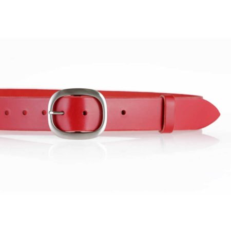 Ceinture - ceinturon rouge en cuir "Claudine"