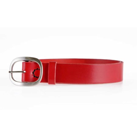 Ceinture - ceinturon rouge en cuir "Claudine"