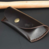 Etui à lunettes en cuir marron chocolat