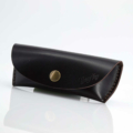 Etui à lunettes en cuir marron chocolat