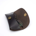 Etui à lunettes en cuir marron chocolat