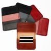 Etui pour cartes bancaires en cuir noir