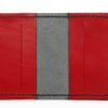 Etui pour cartes bancaires en cuir noir et rouge