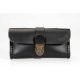 Pochette horizontale en cuir noir pour smartphone