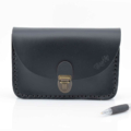 Pochette en cuir noire à mettre à la ceinture "Grand Bouley"