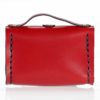 Porte monnaie en cuir rouge "Cartable"