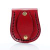 Porte montre gousset en cuir rouge