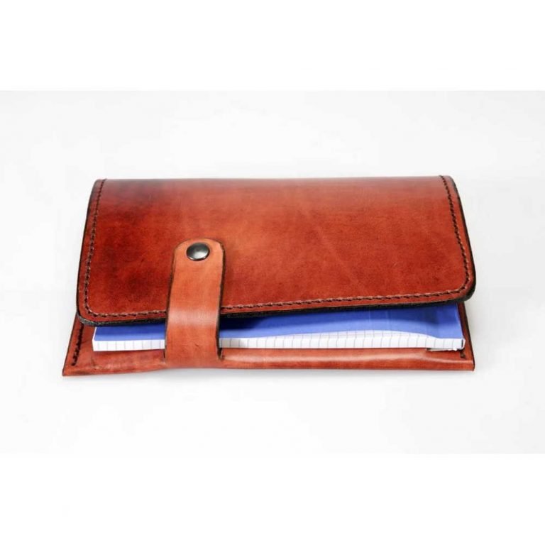 Protège-agenda En Cuir Vert – Portrait Femme – Fabriqué En France – Agenda Inclus