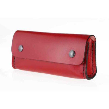 Trousse en cuir rouge