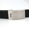 Ceinture en cuir noir avec boucle habillée à griffe "Alex"