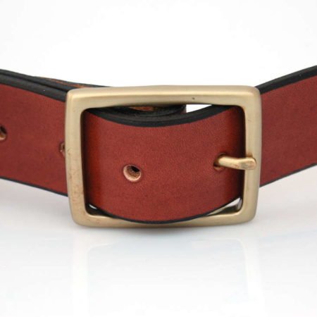 Ceinture marron en cuir naturel, avec boucle en laiton « Michel »