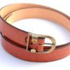 Ceinture marron en cuir naturel « Oreille » 3,5 cm