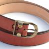 Ceinture marron en cuir naturel « Oreille » 3,5 cm