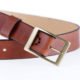 Ceinture en cuir naturel marron - boucle en laiton "Pierre" 3,5 cm