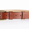 Ceinture marron en cuir naturel avec boucle "Rouleau" 3,5 cm
