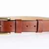 Ceinture marron en cuir naturel avec boucle "Rouleau" 3,5 cm