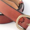 Ceinture marron en cuir naturel, boucle laiton "Serge" 3,5 cm