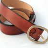 Ceinture marron en cuir naturel, boucle laiton "Serge" 3,5 cm