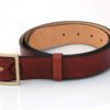 Ceinture marron en cuir naturel - boucle en laiton "Car"