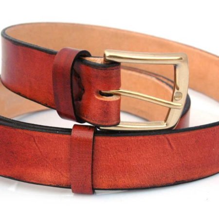 Ceinture marron en cuir naturel - boucle « Jean-Pierre »