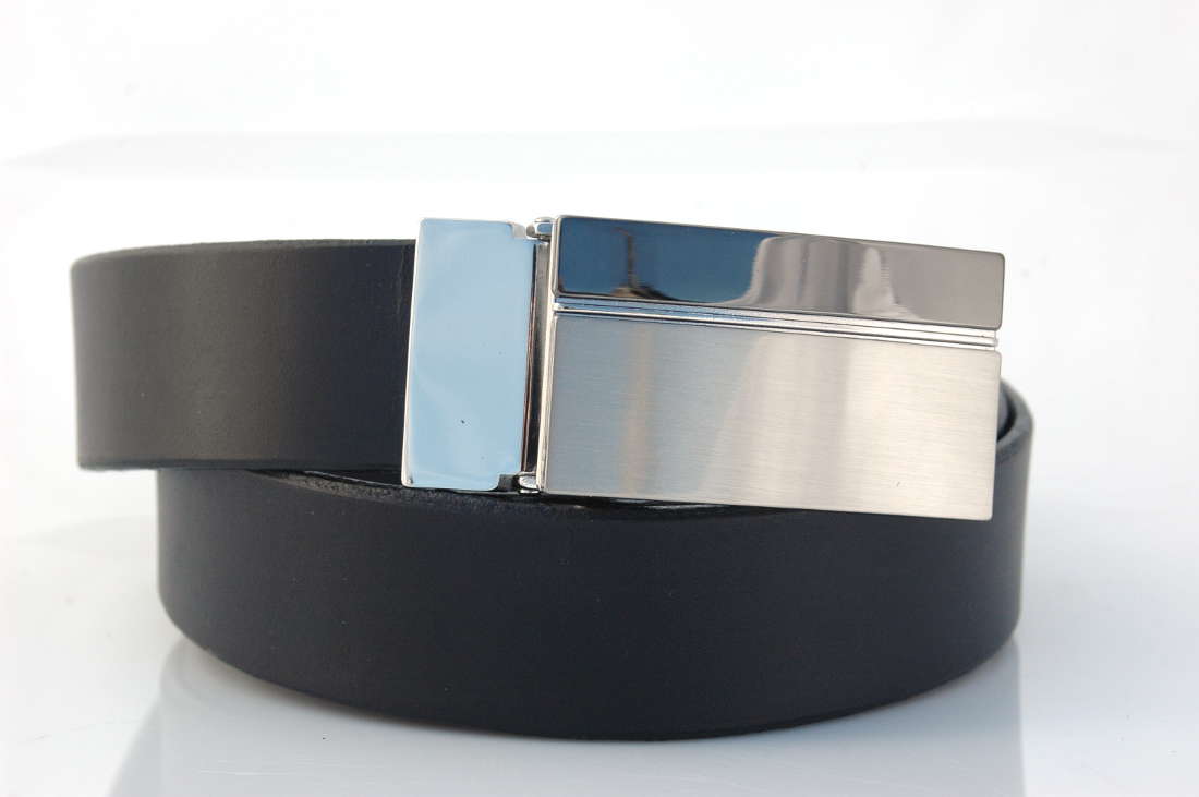 Ceinture Homme à Cliquet En Cuir Véritable - Ajustement Millimétrique, Taille 28 à 60 Pouces, Boucle Automatique