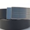 Ceinture en cuir noir avec boucle habillée à grille "François"