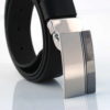 Ceinture noire en cuir avec boucle à griffe "Jérôme"