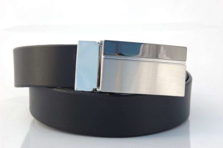 Ceinture noire en cuir avec boucle à griffe "Jérôme"