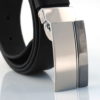 Ceinture noire en cuir avec boucle à griffe "Jérôme"