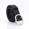 Ceinture en cuir noir avec boucle en laiton "Eugène" - 3cm