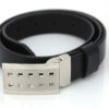 Ceinture en cuir noir avec boucle à griffe "Romain" - 3cm