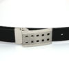 Ceinture en cuir noir avec boucle à griffe "Romain" - 3cm