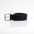 Ceinture en cuir noir avec boucle en laiton "Léo"