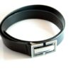 Ceinture noire en cuir boucle habillée "Maurice"