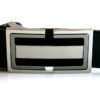 Ceinture noire en cuir boucle habillée "Maurice"