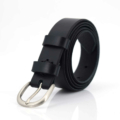 Ceinture noire en cuir "Gérard" - ceinture fine