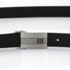 Ceinture en cuir noir avec boucle habillée à grille "Fred"