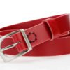 Ceinture en cuir rouge, avec boucle en laiton "Alice", 3,5 cm