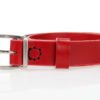 Ceinture en cuir rouge, avec boucle en laiton "Alice", 3,5 cm