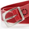 Ceinture en cuir rouge, avec boucle en laiton "Alice", 3,5 cm