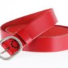 Ceinture en cuir rouge avec boucle en laiton "Nathalie", 3,5 cm