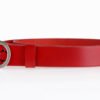 Ceinture en cuir rouge avec boucle en laiton "Nathalie", 3,5 cm