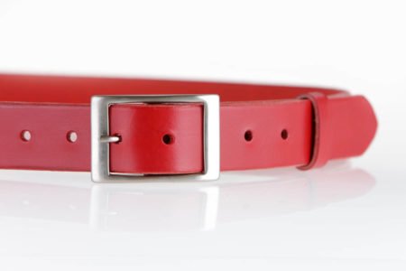 Ceinture en cuir rouge - boucle en laiton "Virginie"