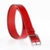 Ceinture en cuir rouge - boucle en laiton "Virginie"