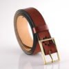 Ceinture marron en cuir naturel - boucle en laiton "Alain" 3 cm