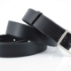 Ceinture noire en cuir, boucle laiton "Michel" 3,5 cm